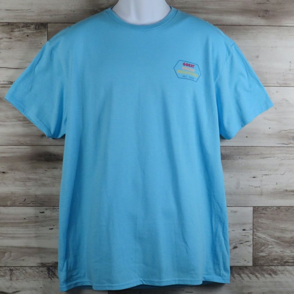 Beachwood* Men's Short Sleeve Crew Neck Straight Hem‎ Pullover Tee Shirt~ Large